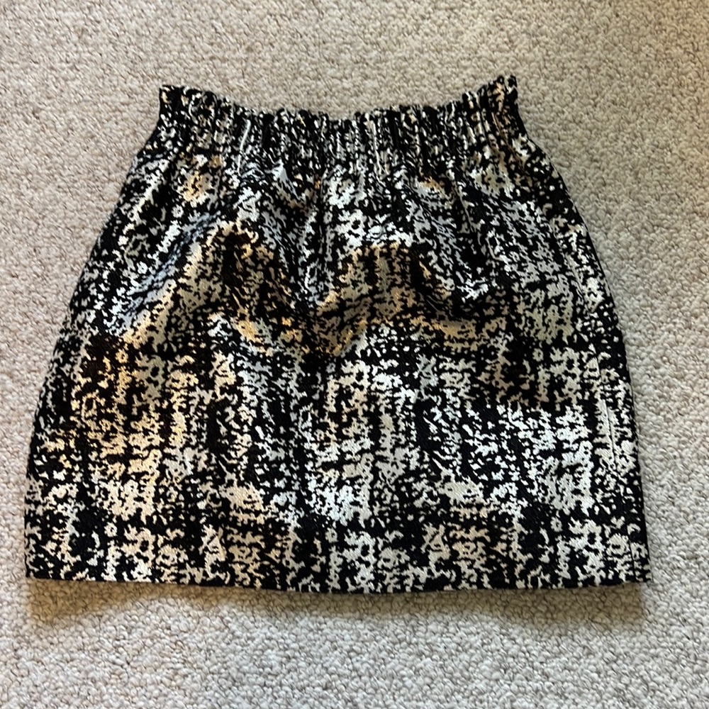 J Crew size 4 black and metallic mini skirt